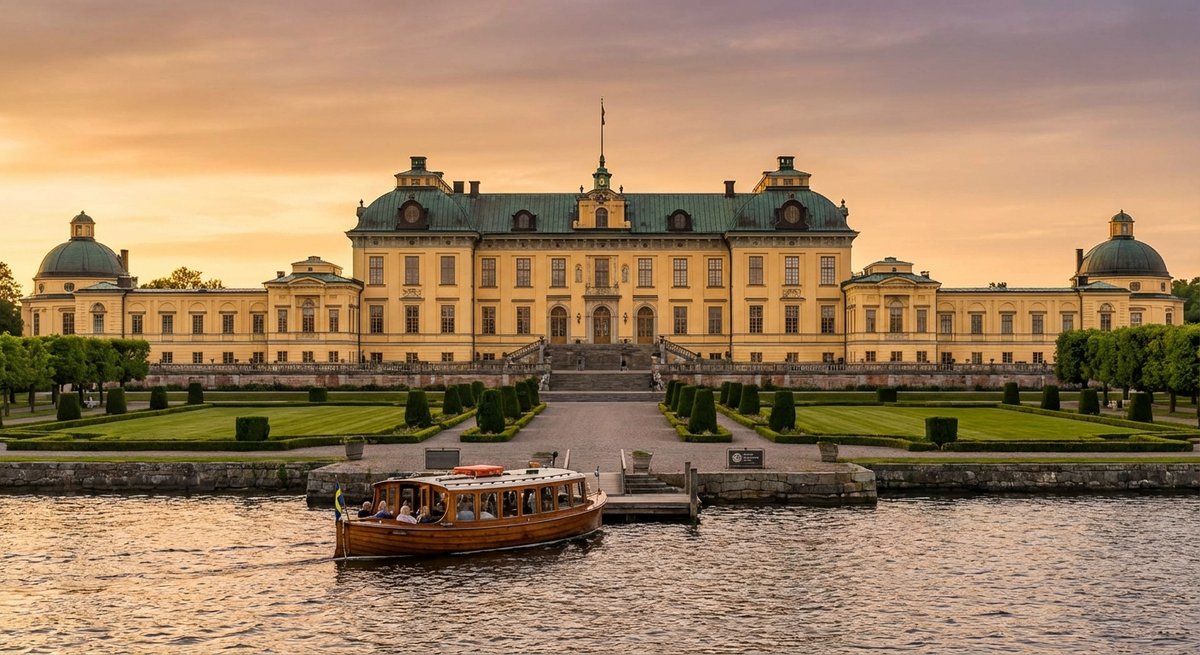Königliches Schloss Stockholm vom Wasser aus